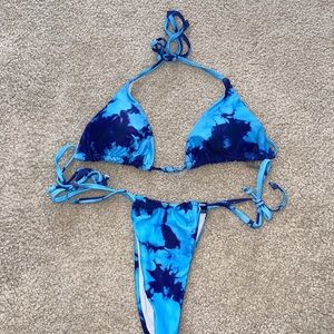Tie-dye blue bikini